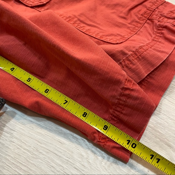 Izod Saltwater Rip Stop Cargo Pockets Shorts 100% Cotton Red Coral Mens Size 38 - Picture 9 of 10